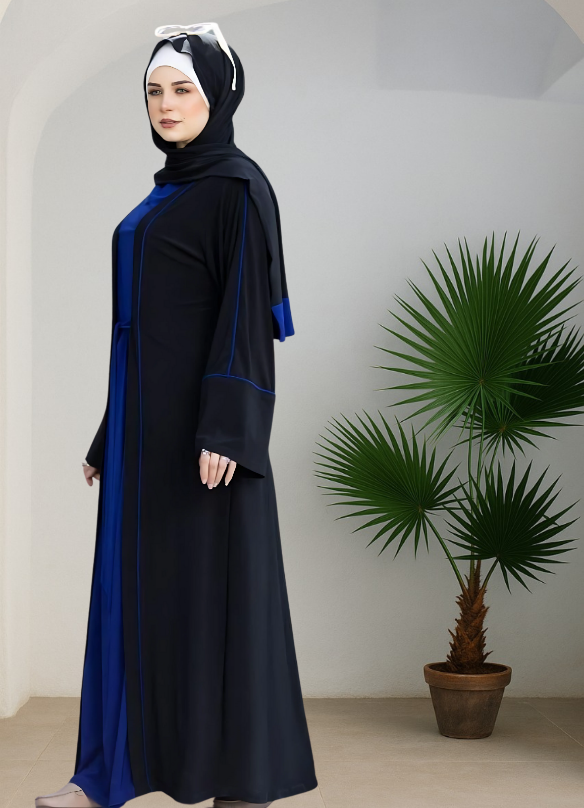 طقم خروج محجبات 3 قطعة حريمى كود 3029