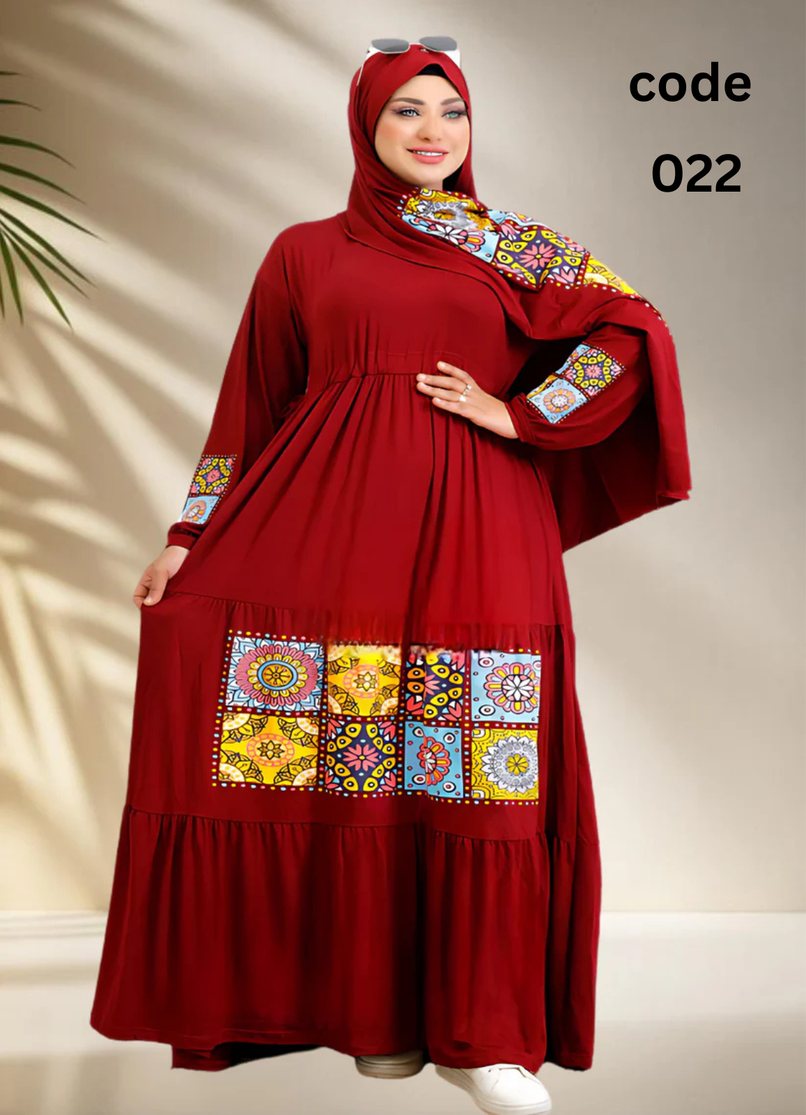 فستان محجبات قطن كود 022