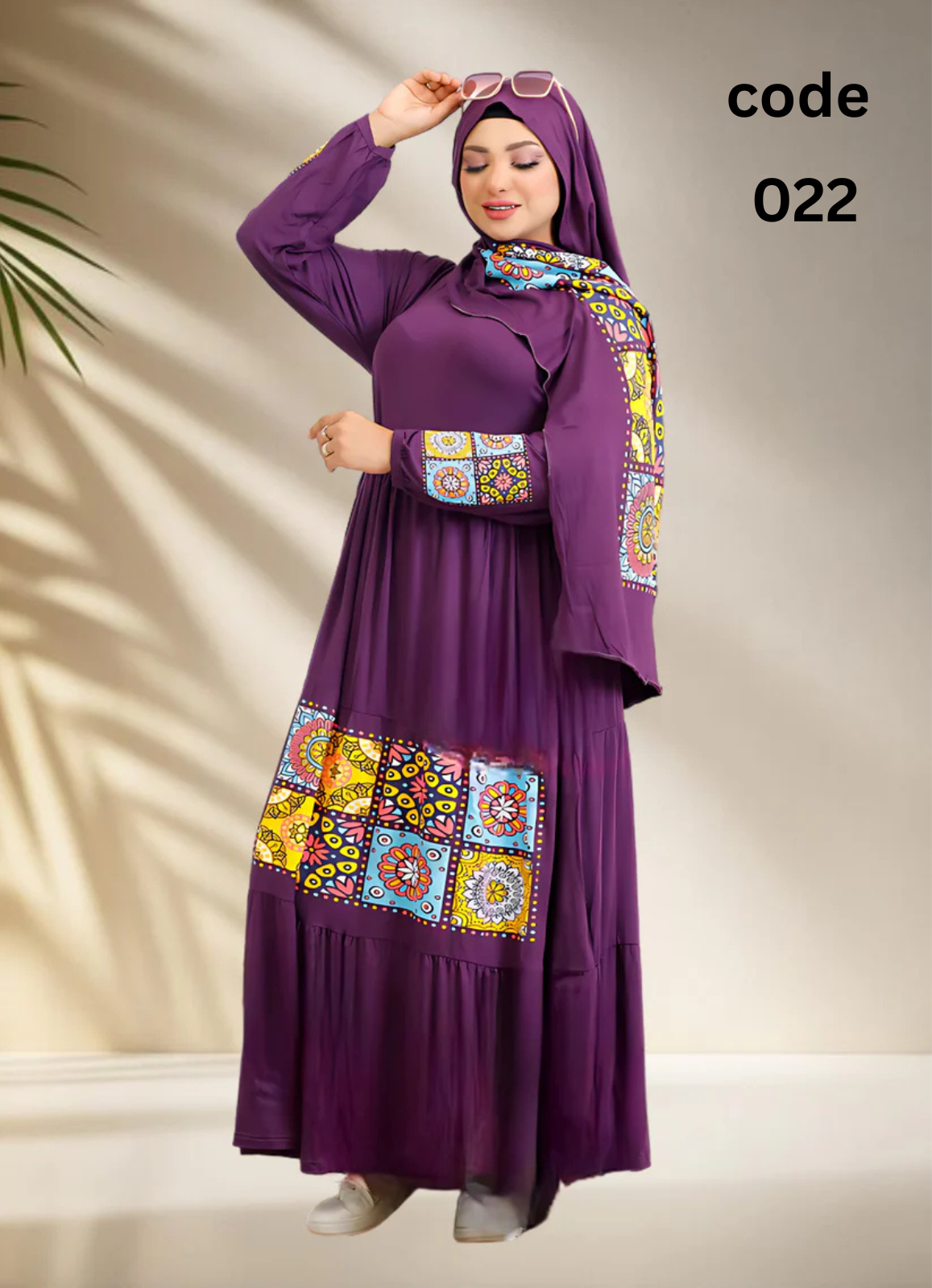 فستان محجبات قطن كود 022