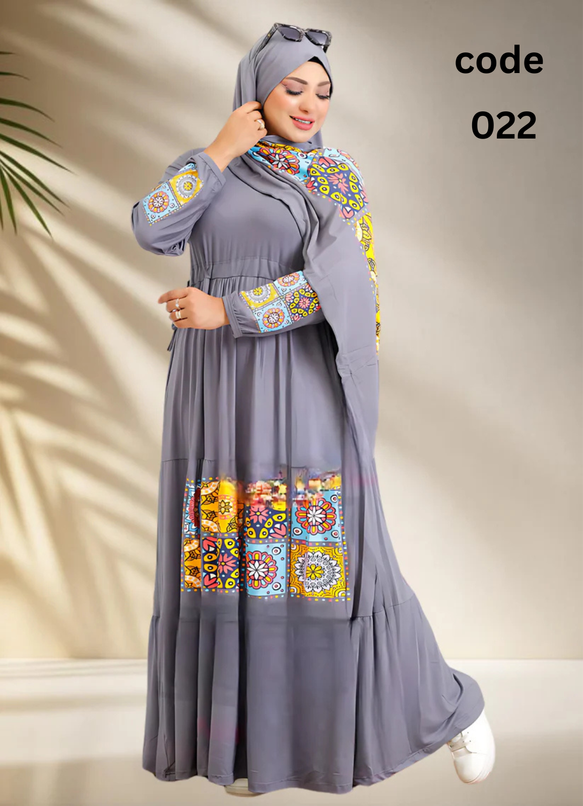 فستان محجبات قطن كود 022
