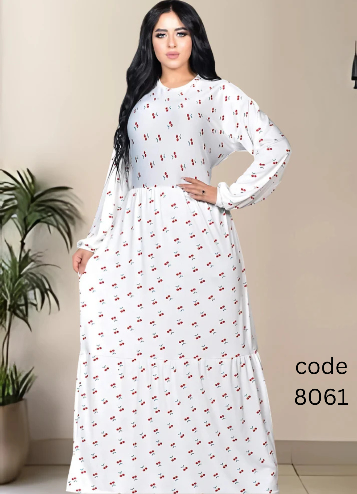 8061 عبايه استقبال قطن شكل كود