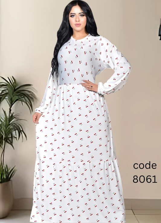 8061 عبايه استقبال قطن شكل كود