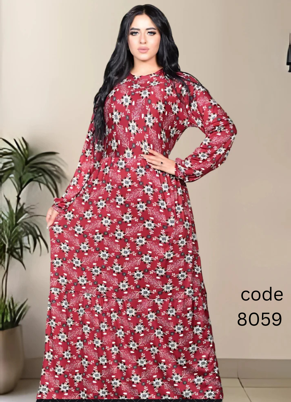 8059 عبايه استقبال قطن شكل كود