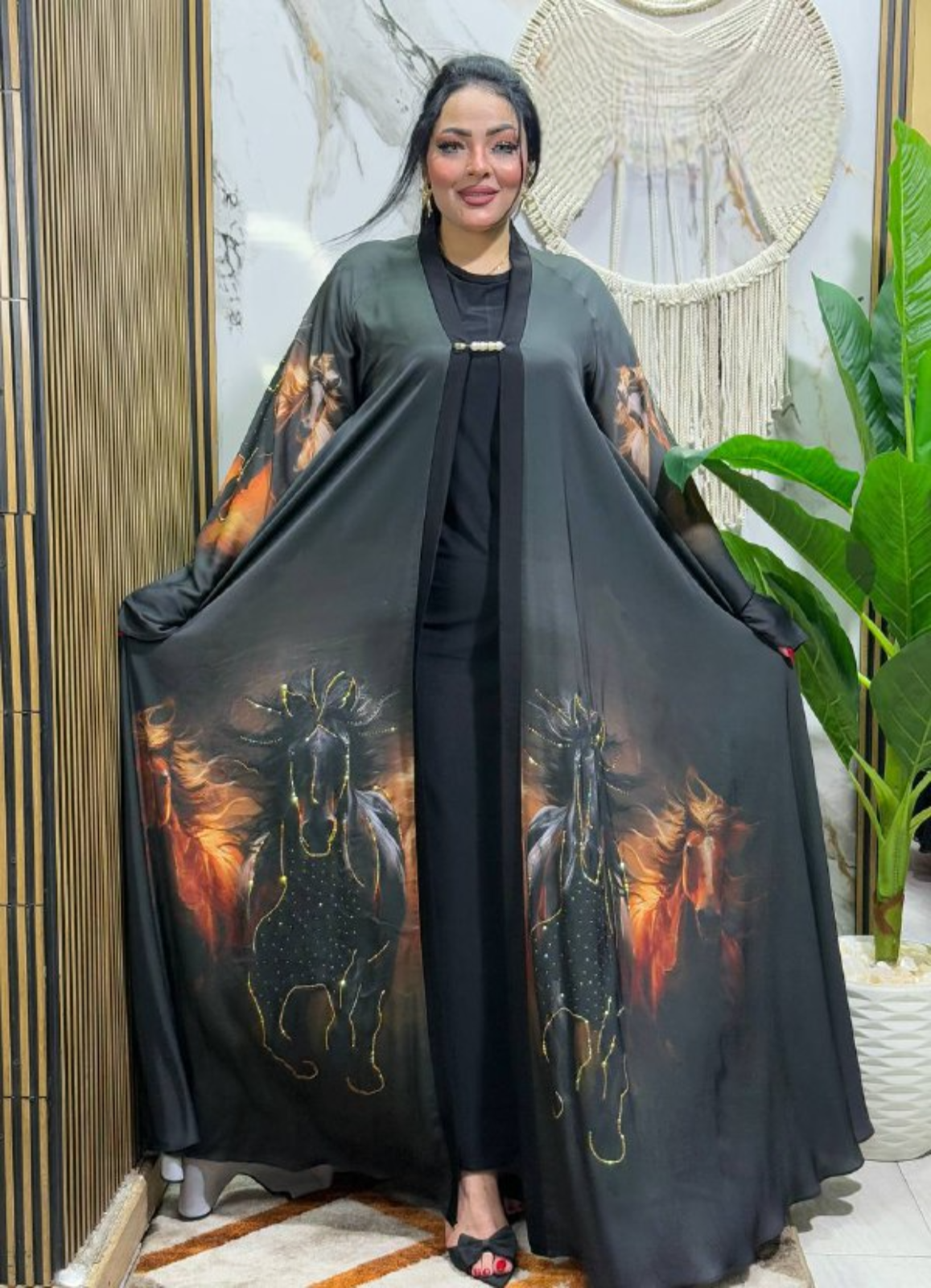 عبايه حرير خليجي كود 3032