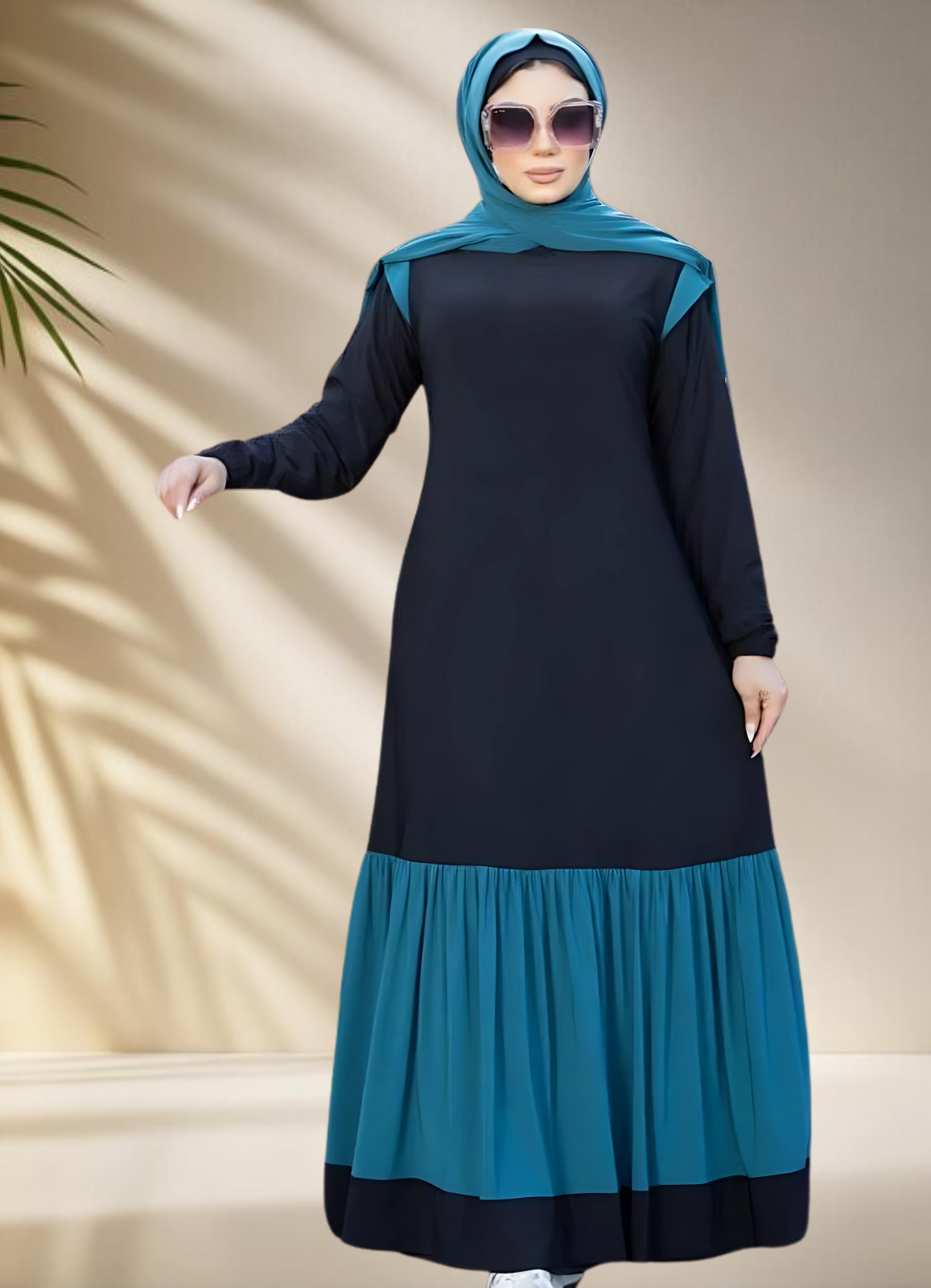 فستان محجبات قطن كود 3026