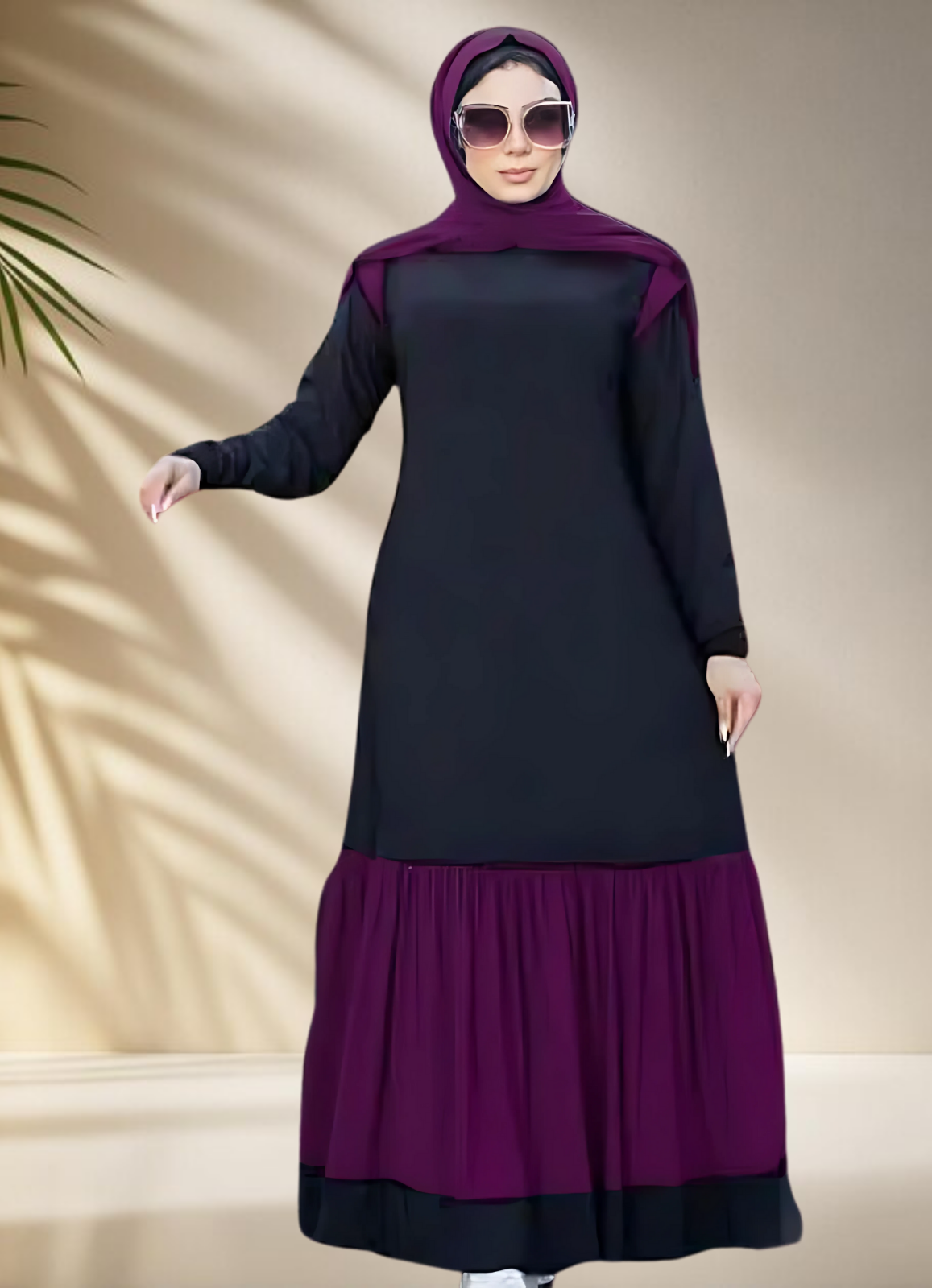 فستان محجبات قطن كود 3026