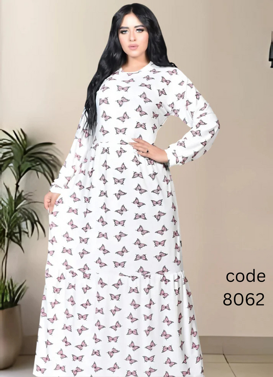 8062 عبايه استقبال قطن شكل كود