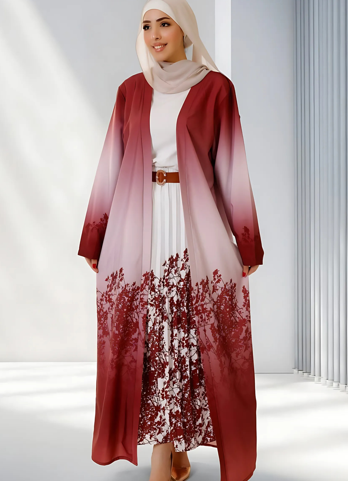 طقم خروج محجبات 4 قطعة حريمى كود 3046