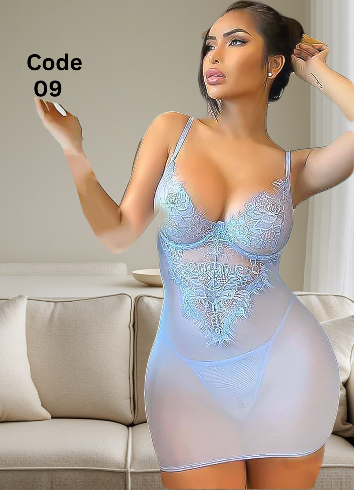 09 لانجرى شيفون فري سايز كود