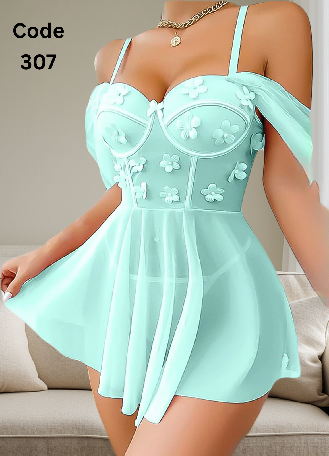 307 لانجرى شيفون فري سايز كود