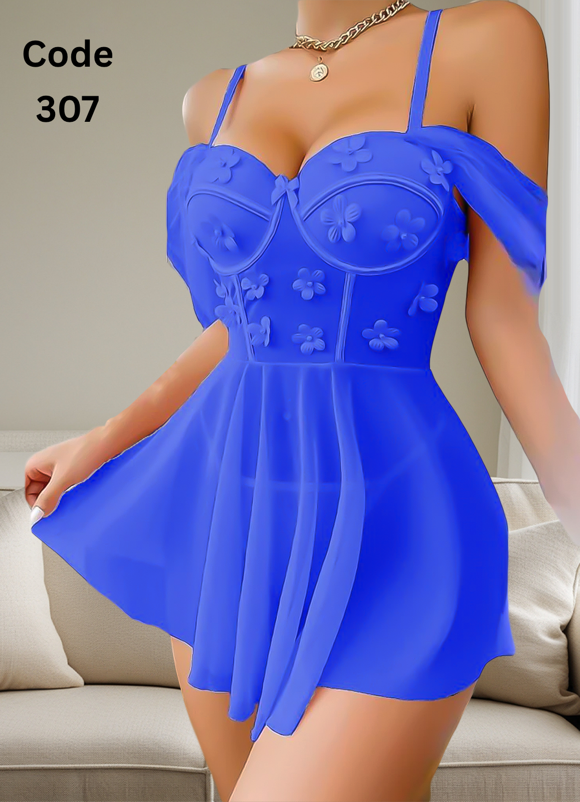 307 لانجرى شيفون فري سايز كود