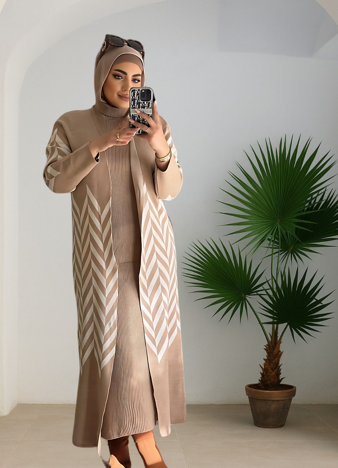 فستان بيزك وكاردجان محجبات كود 143