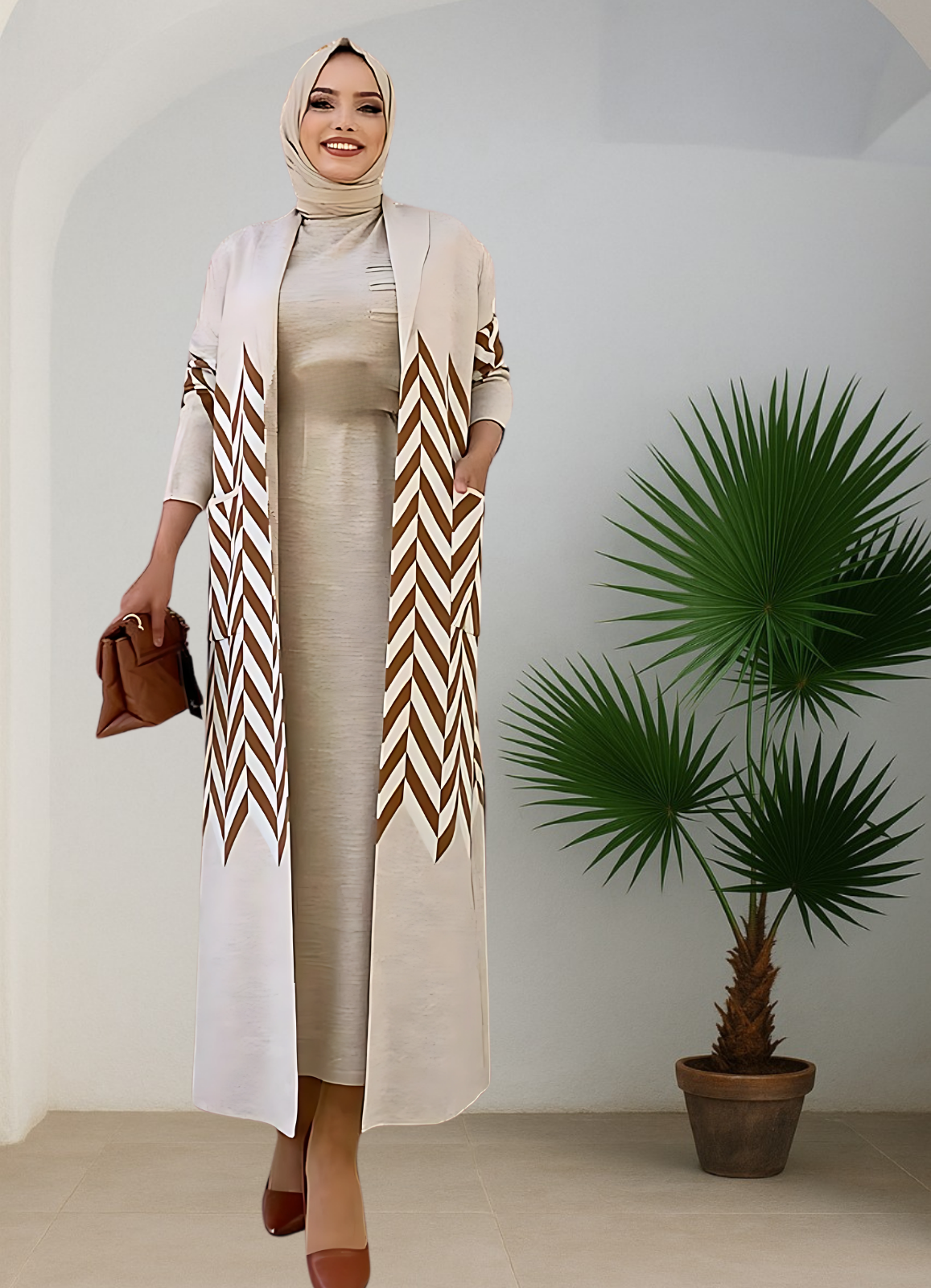 فستان بيزك وكاردجان محجبات كود 143