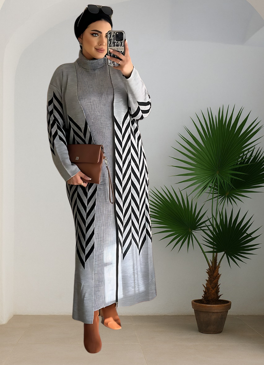 فستان بيزك وكاردجان محجبات كود 143