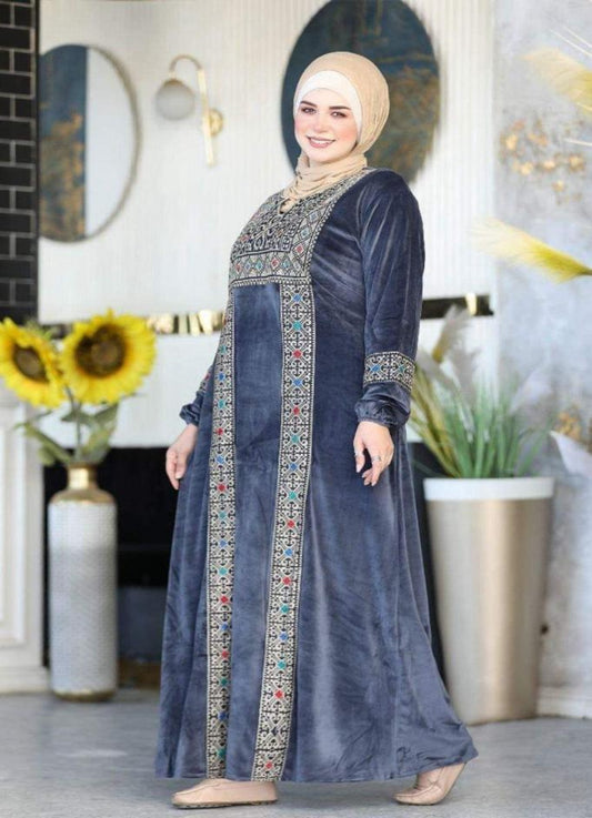 عباية بيتي شتوي قطيفة 6037