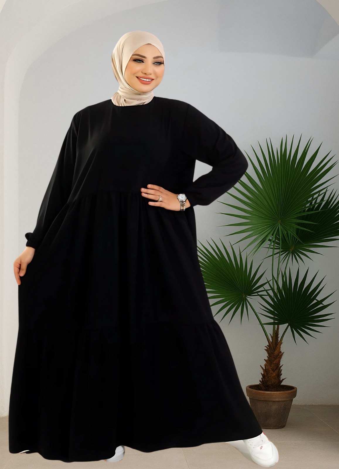 فستان محجبات كلوش كود 1501