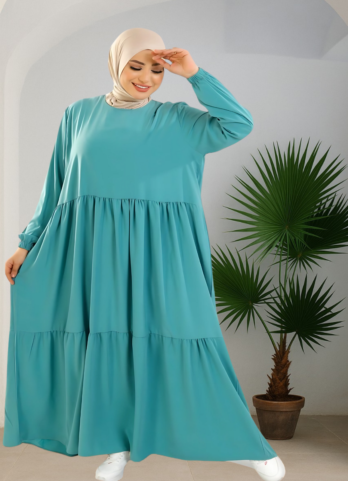 فستان محجبات كلوش كود 1501