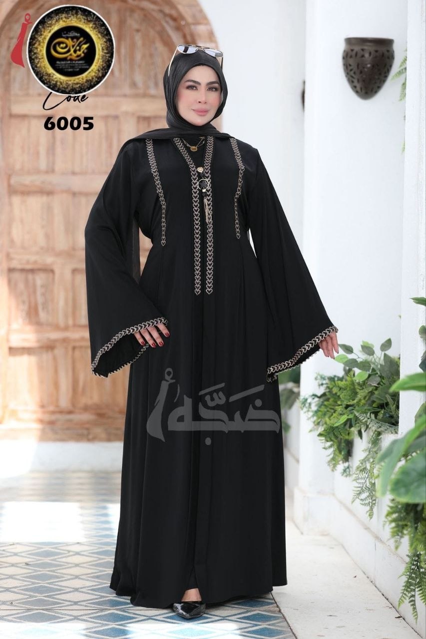 6005 عباية خليجي حرير خروج حريمى كود