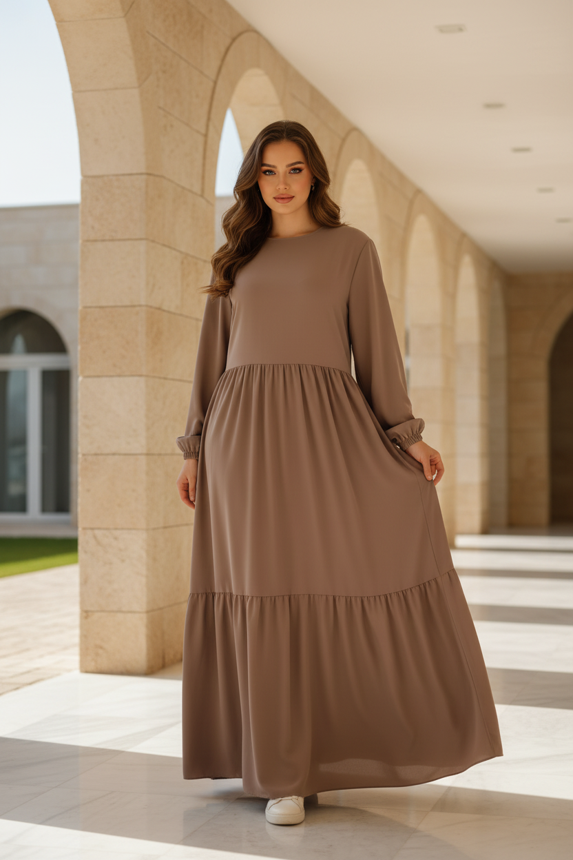 فستان محجبات كلوش كود 1501