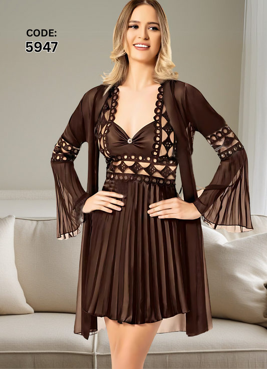 5947 لانجرى تركي ساتان قصير بروب