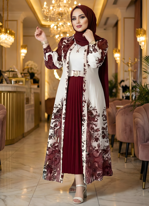 طقم خروج محجبات 4 قطعة حريمى كود 3044