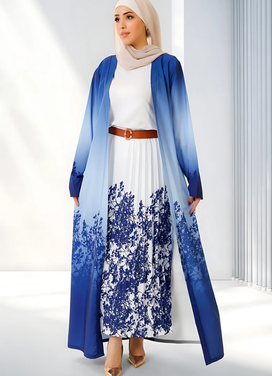 طقم خروج محجبات 4 قطعة حريمى كود 3046