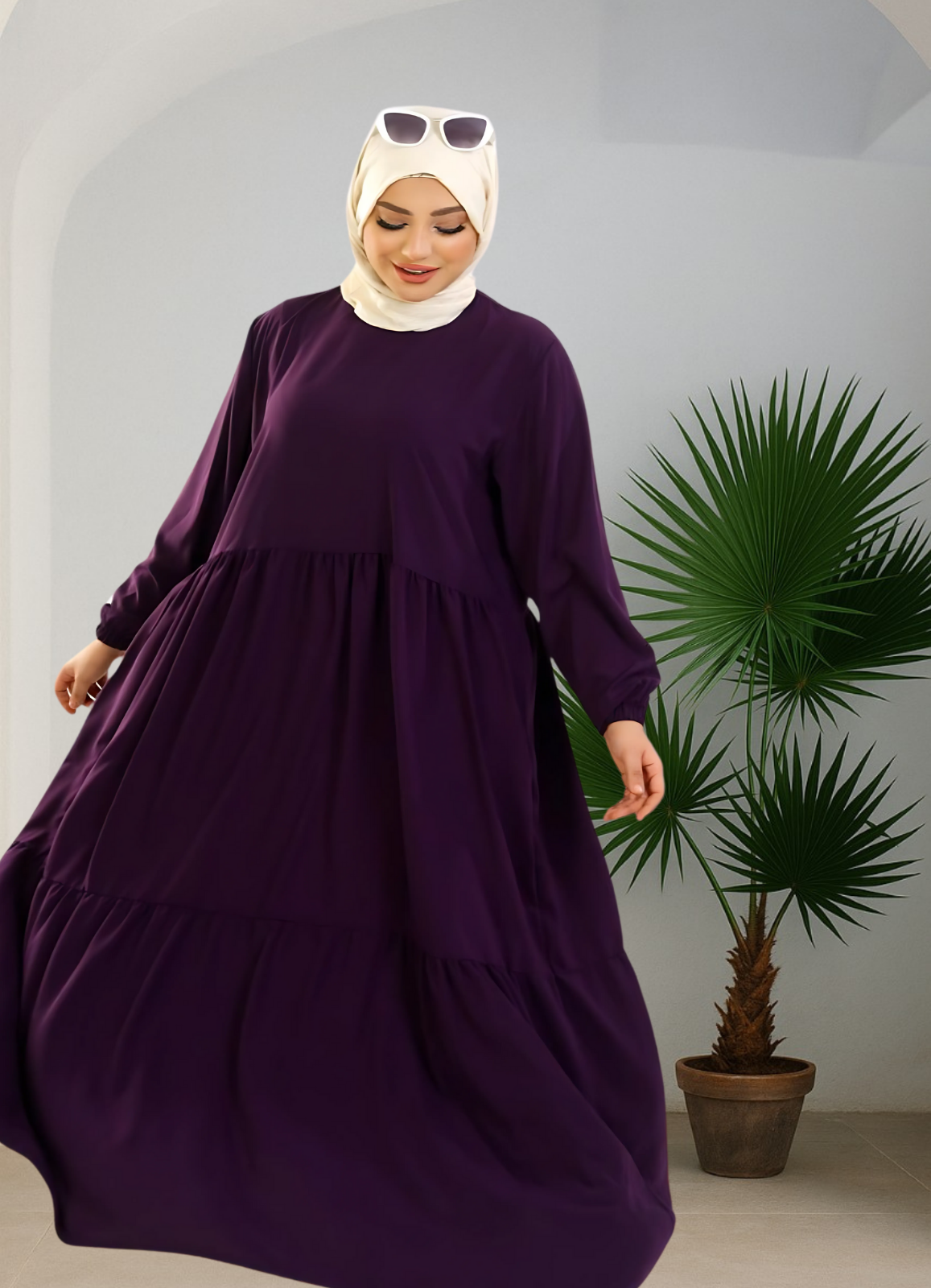 فستان محجبات كلوش كود 1501