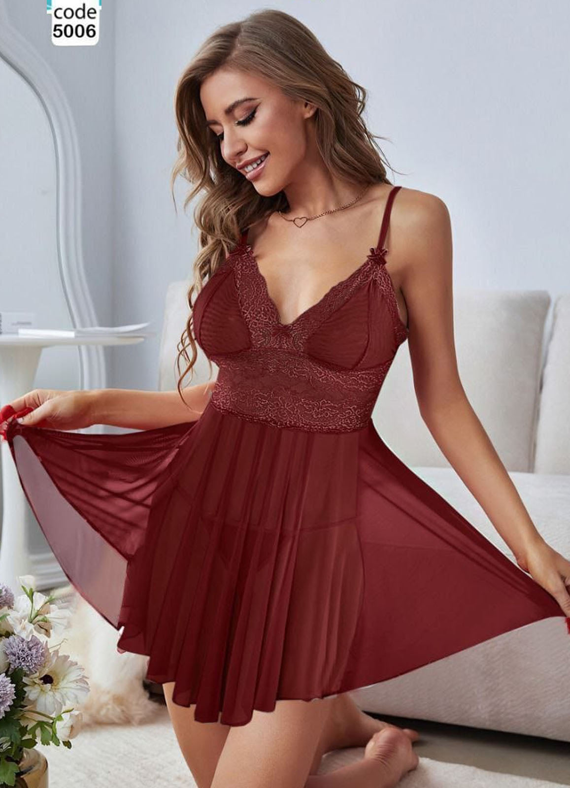 5006 لانجرى شيفون فري سايز كود