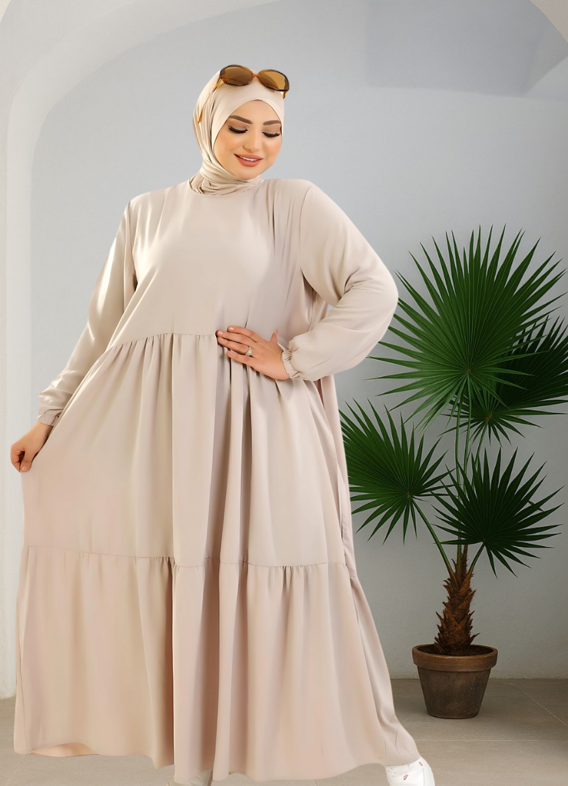 فستان محجبات كلوش كود 1501