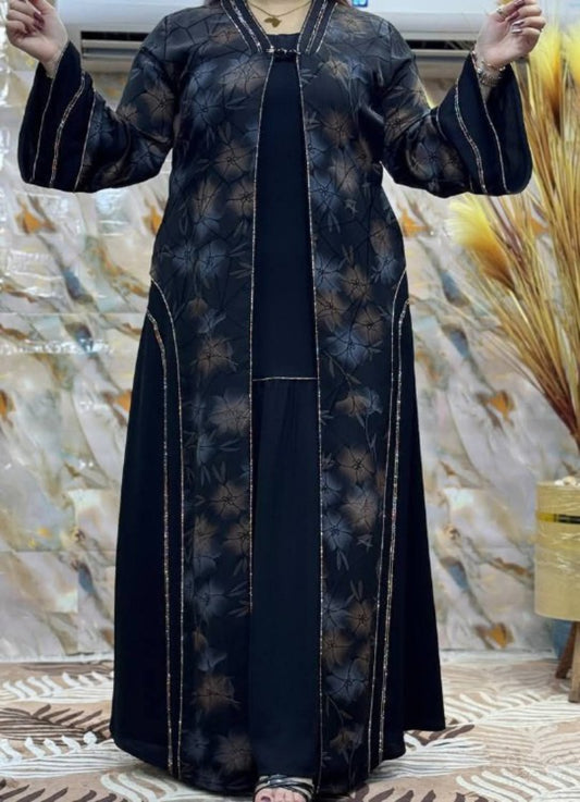 عبايه كوريشه مشجر سلكون حريمى كود 714