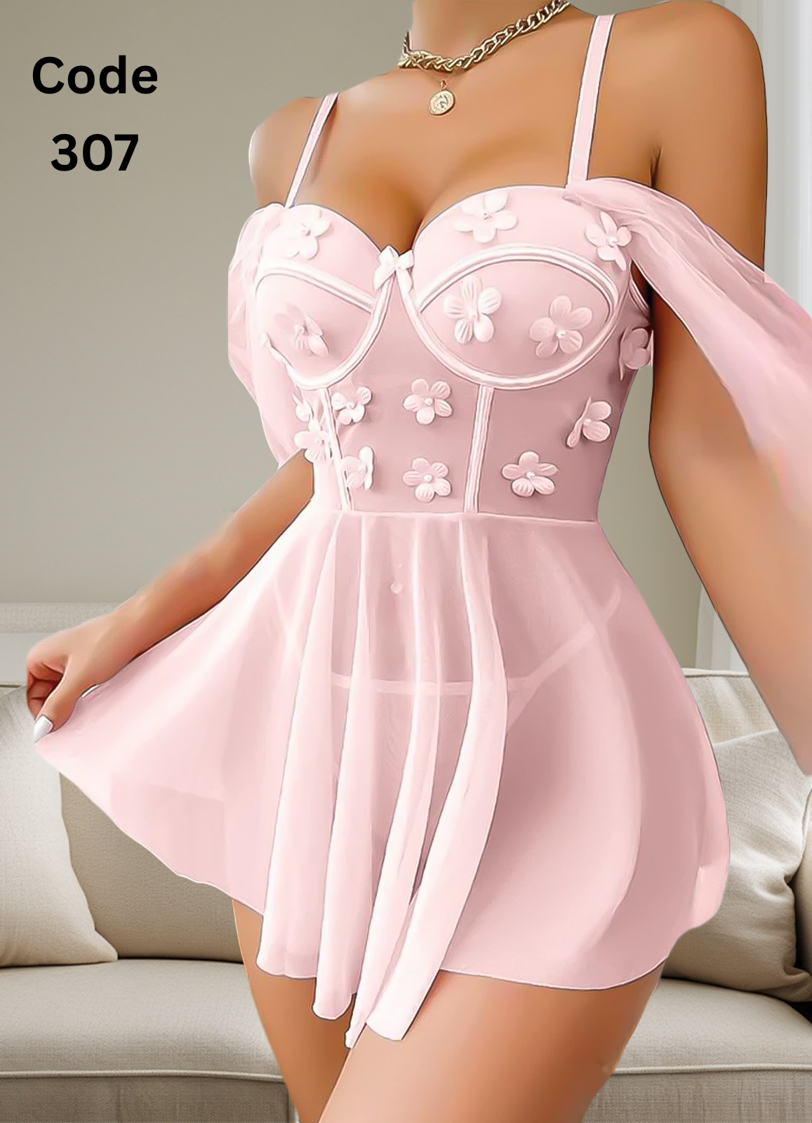 307 لانجرى شيفون فري سايز كود