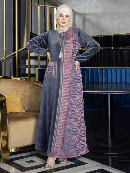 عباية بيتي شتوي قطيفة 6039