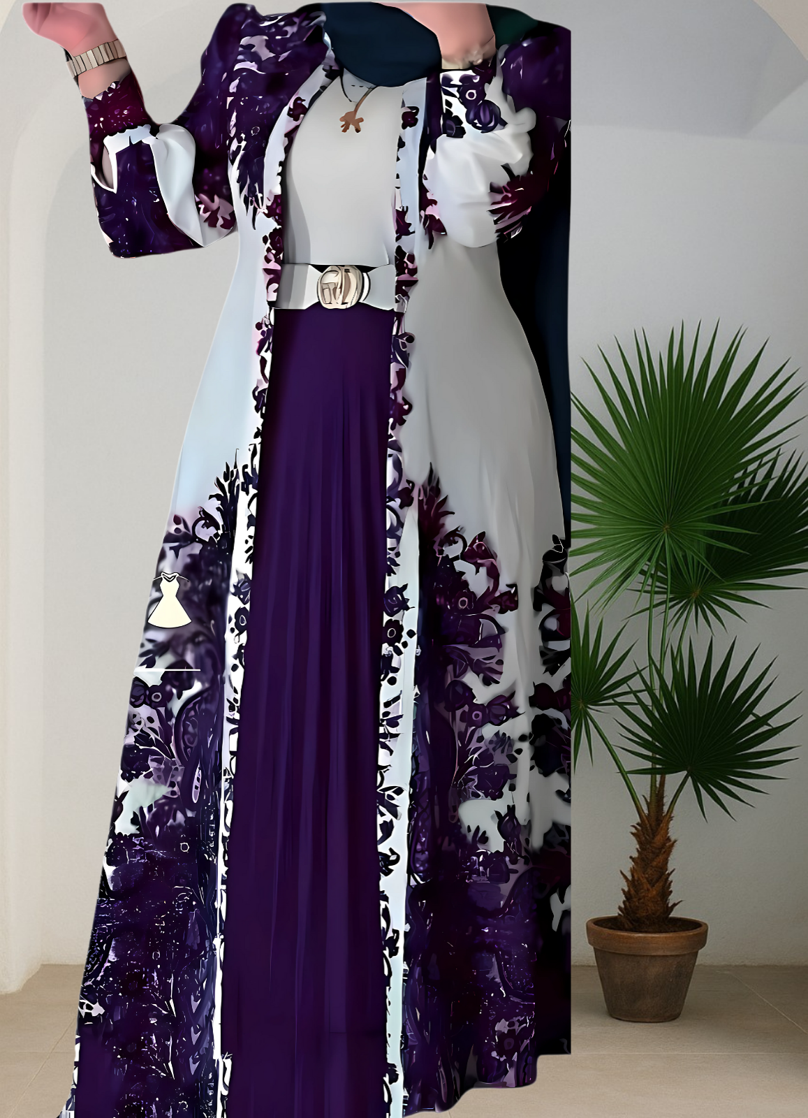 طقم خروج محجبات 4 قطعة حريمى كود 141