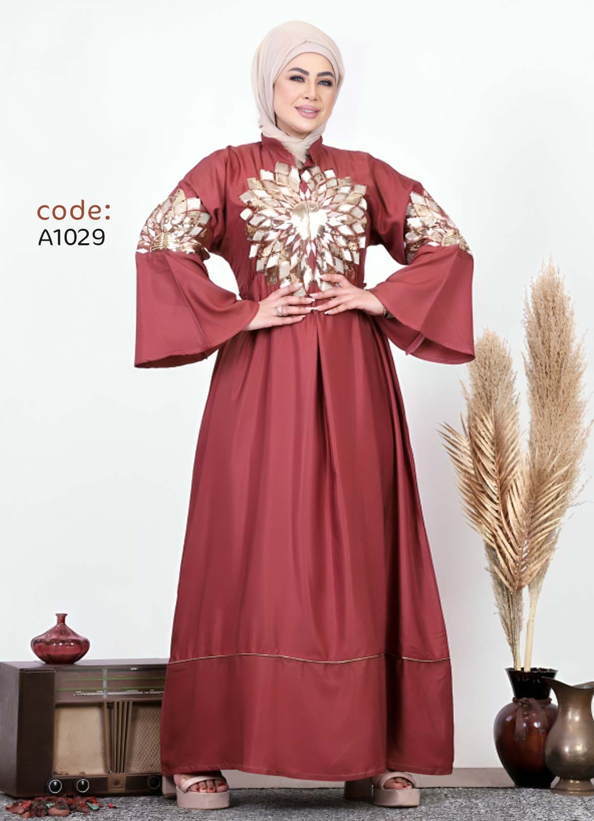 A1029 عبايه استقبال قطن  كود