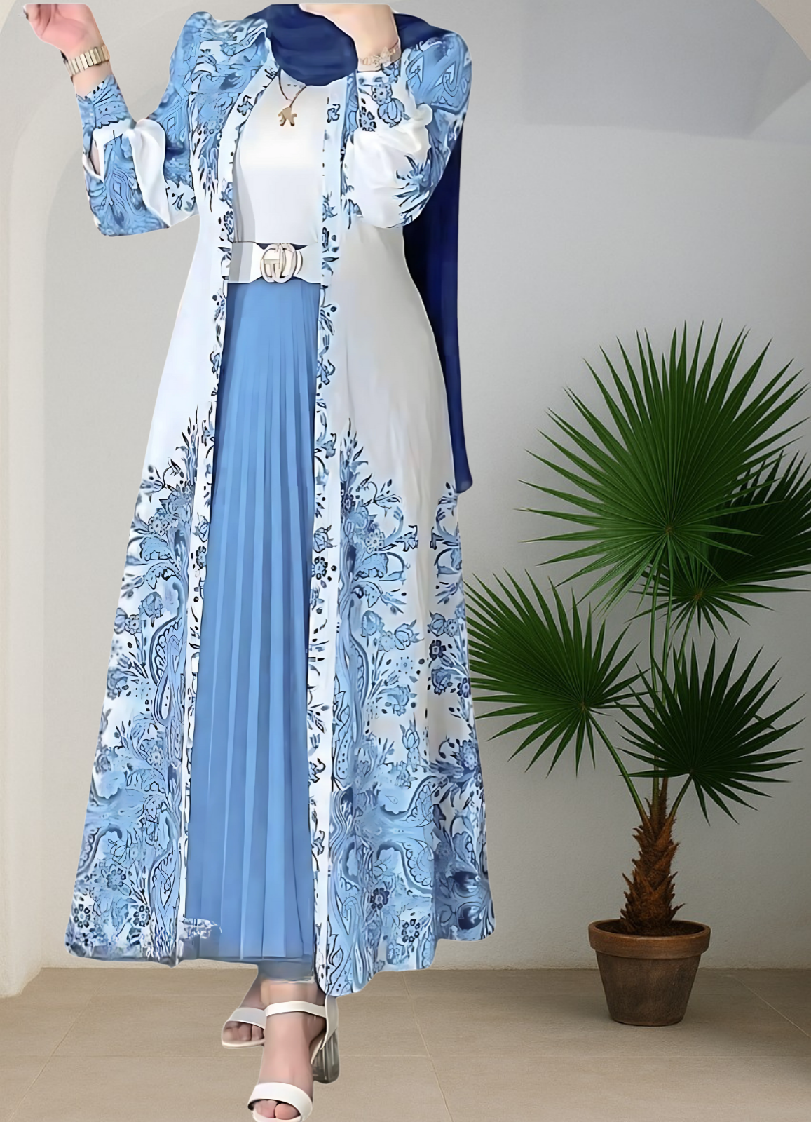 طقم خروج محجبات 4 قطعة حريمى كود 3044