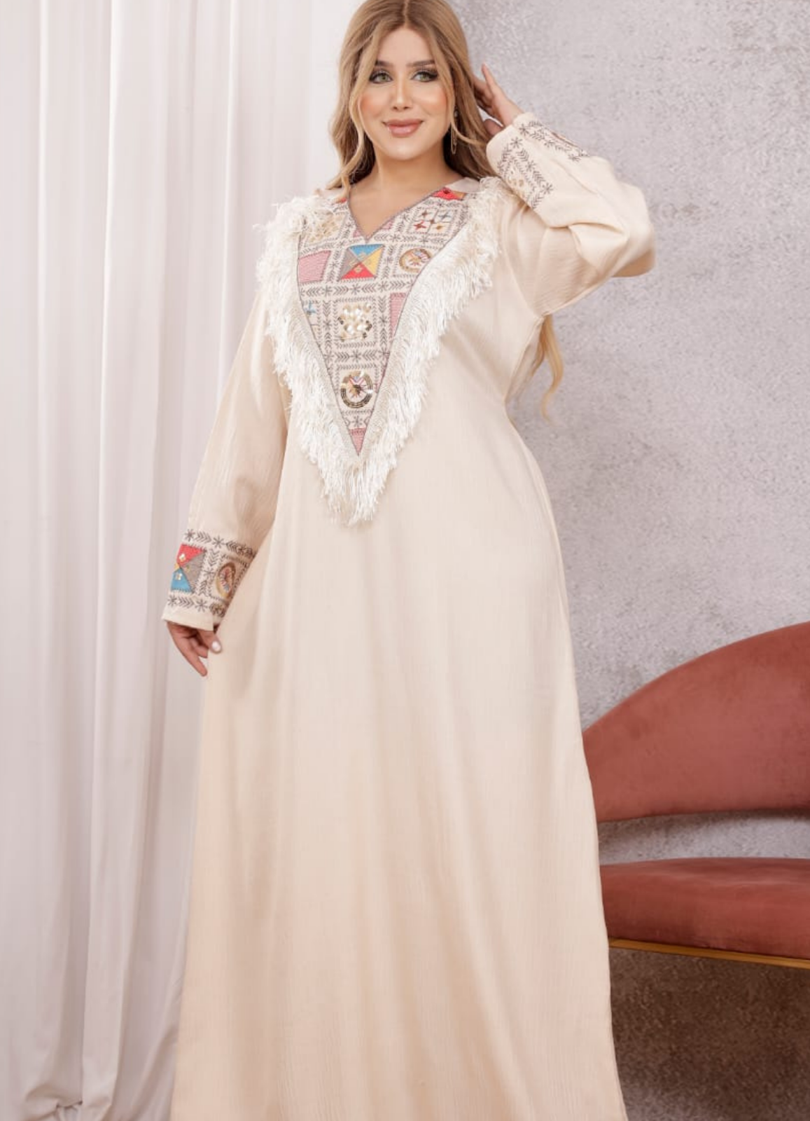 A1058 عبايه استقبال قطن  كود