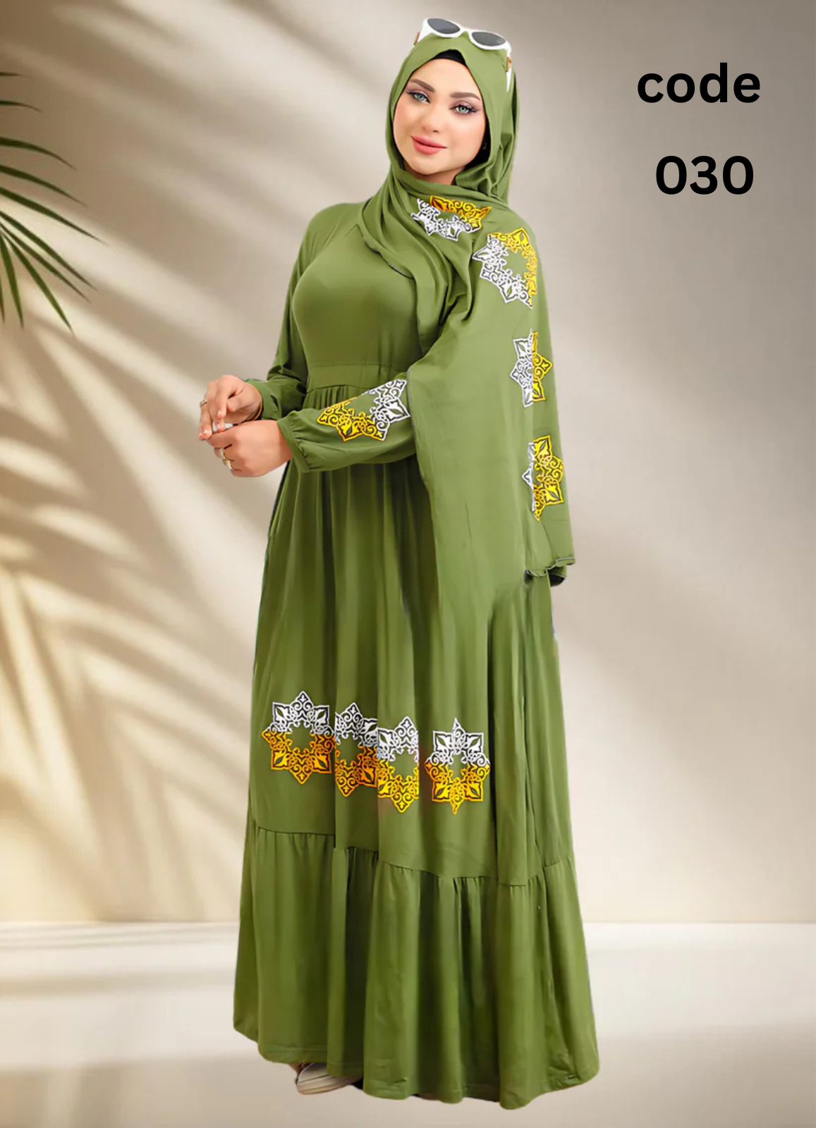 فستان محجبات قطن كود 030