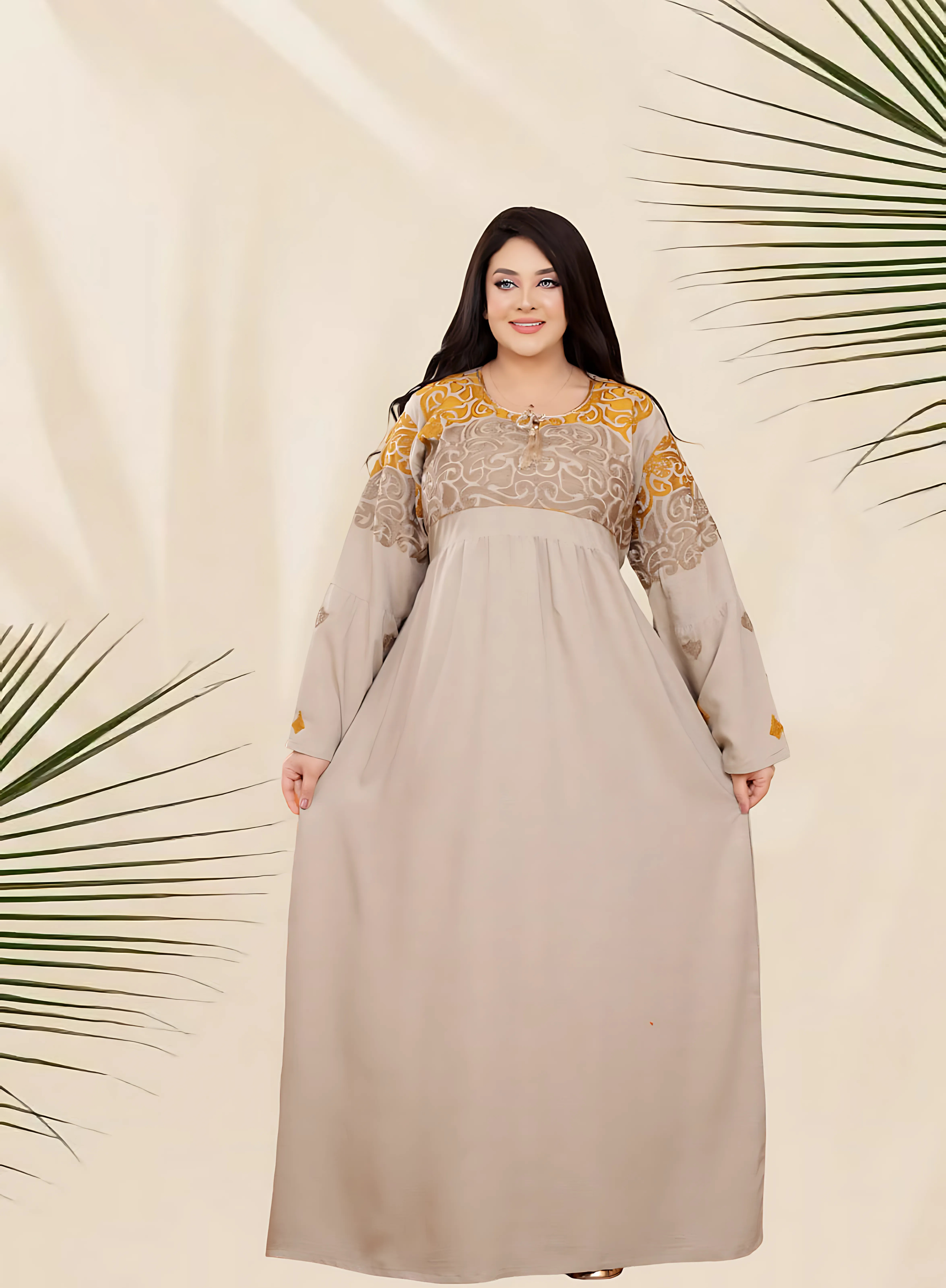 A1049 عبايه استقبال كتان كود