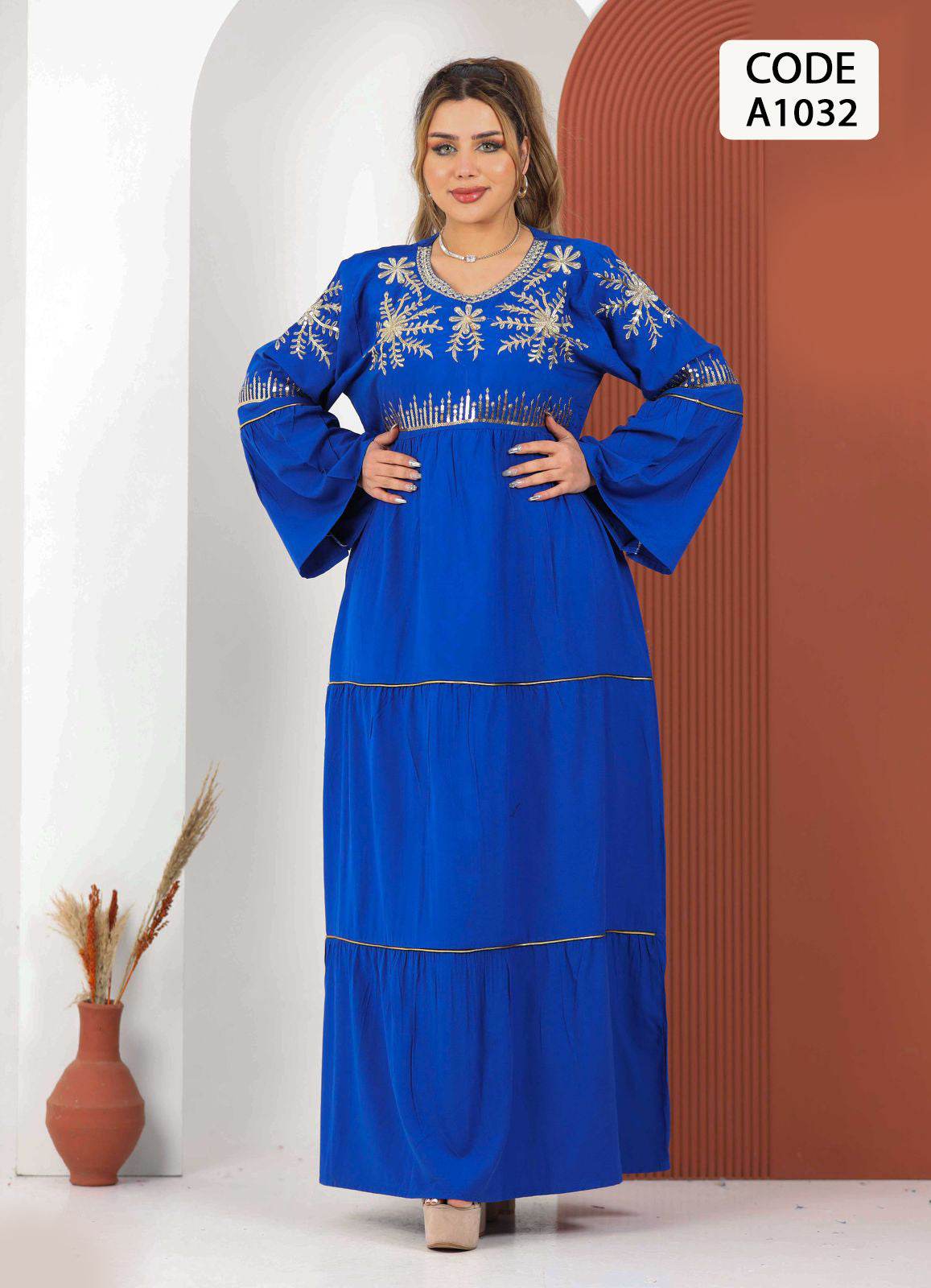 A1032  عبايه استقبال قطن  كود