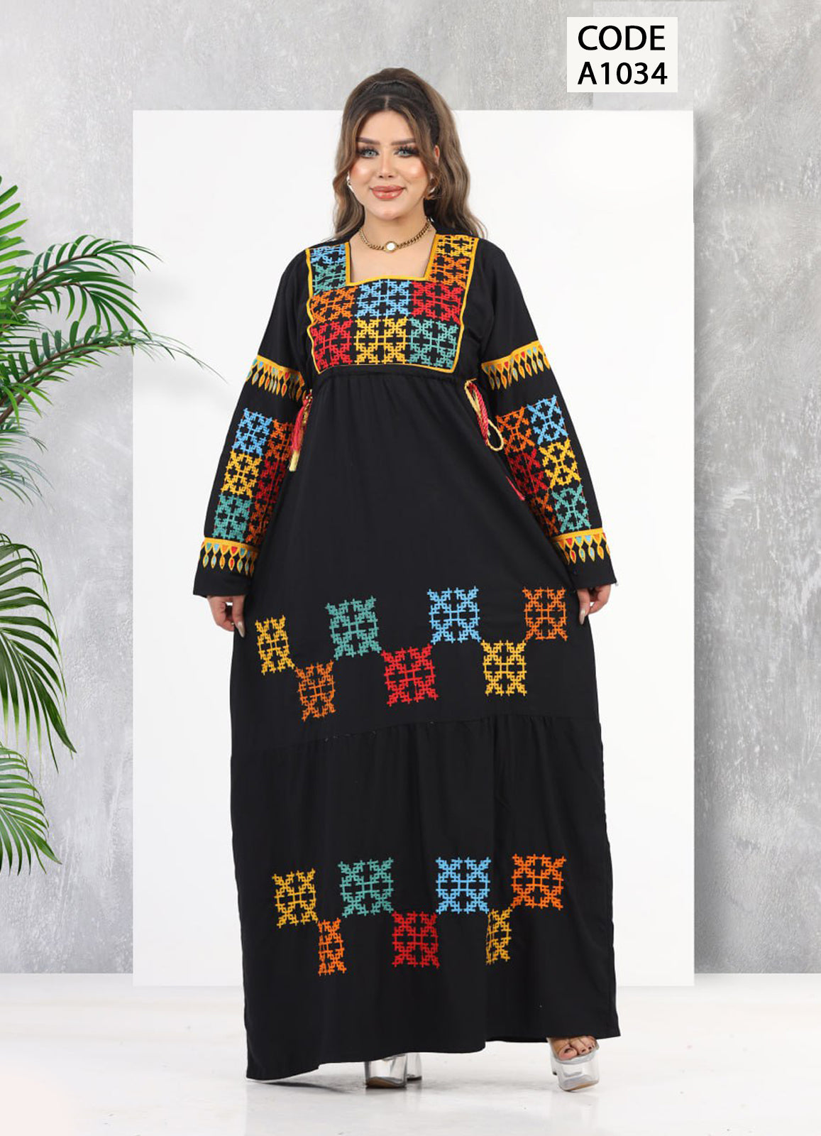 A1034 عبايه استقبال قطن  كود