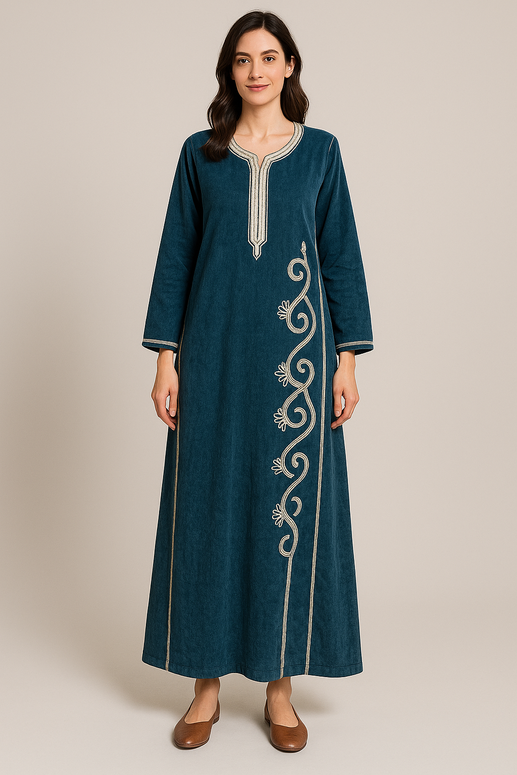 عباية بيتي شتوي قطيفة 6039