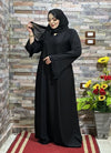 عباية خليجي سوداء  حرير خروج حريمى كود 2446