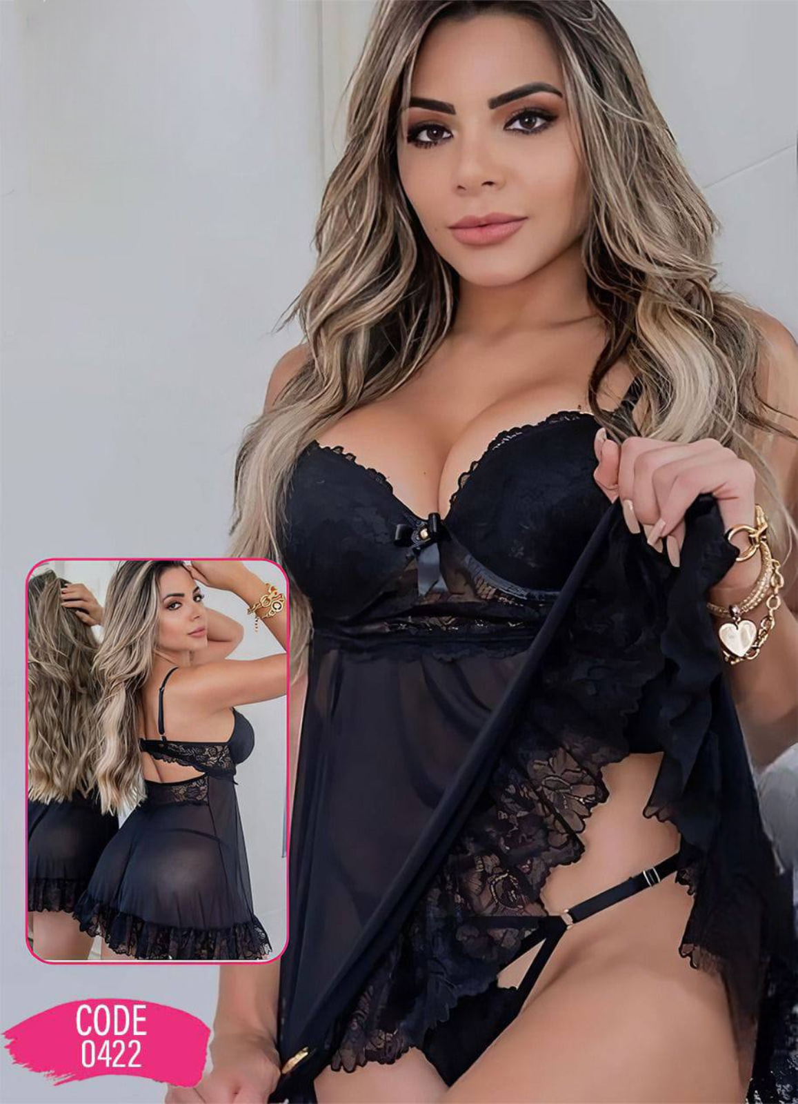 0422 لانجرى شيفون فري سايز كود