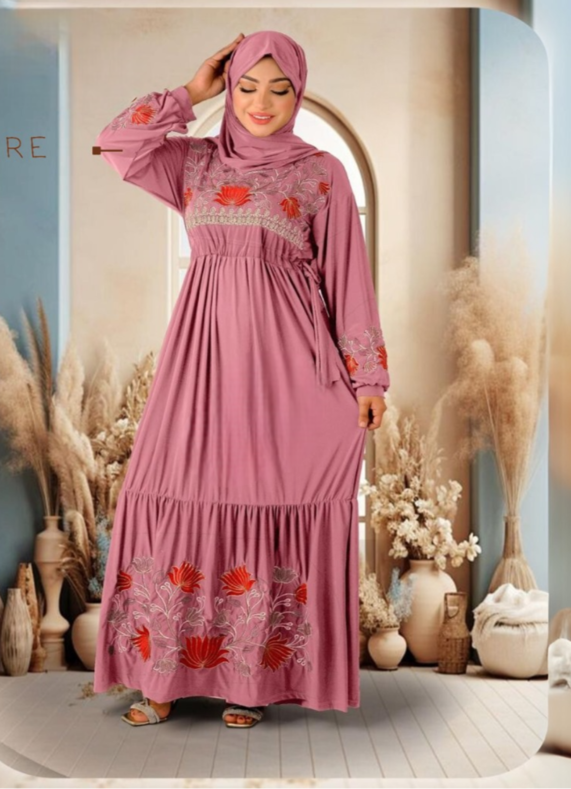 B1001 فستان محجبات زبده