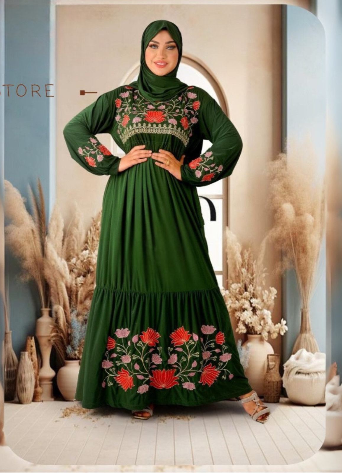 B1001 فستان محجبات زبده