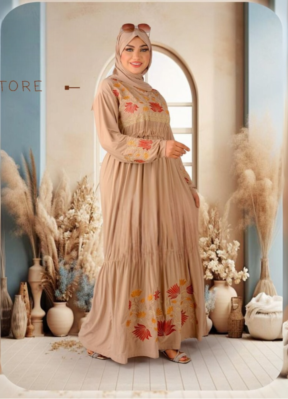 B1001 فستان محجبات زبده