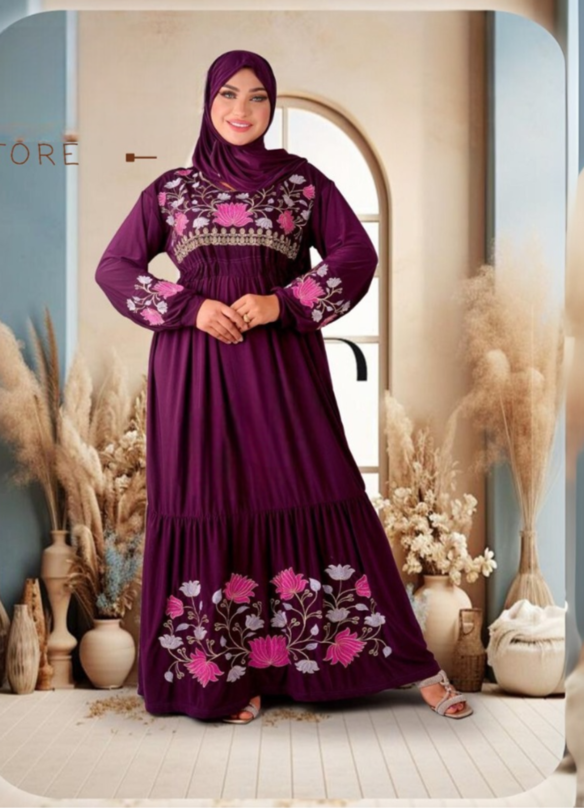 B1001 فستان محجبات زبده