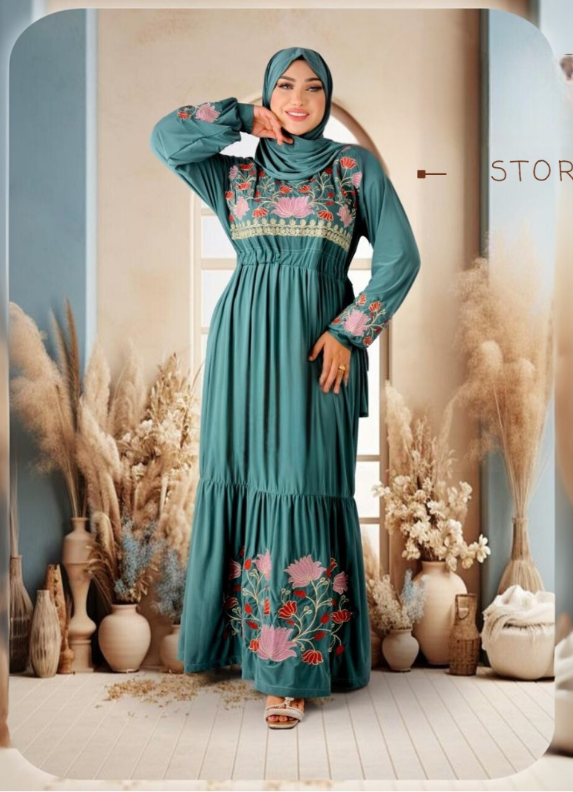 B1001 فستان محجبات زبده