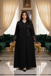 عباية خليجي سوداء حرير خروج حريمى كود 454