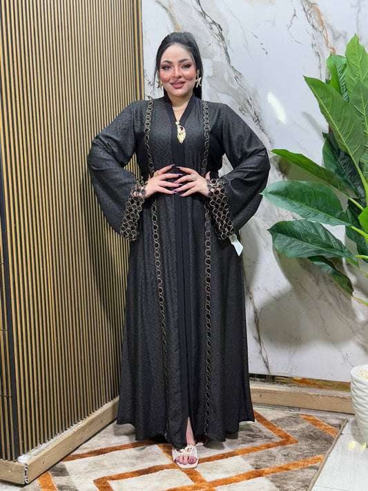 عباية خليجي سوداء حرير خروج حريمى كود 066